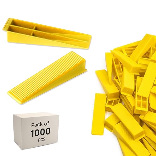 Image of Robustt Tile Leveling System Wedges (Yellow) - Tile Leveler Clips DIY Tile Leveler Spacers for Professional Floor Tiles, Ceramic Tile and Stone Installation - Pack of 1000