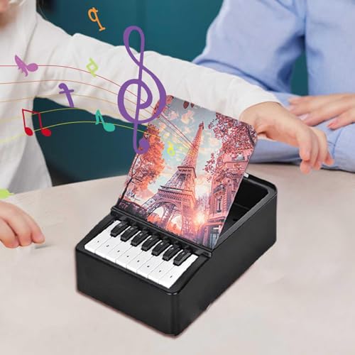 Calendario musical de escritorio interactivo con partituras mensuales y minipiano de dedos 5