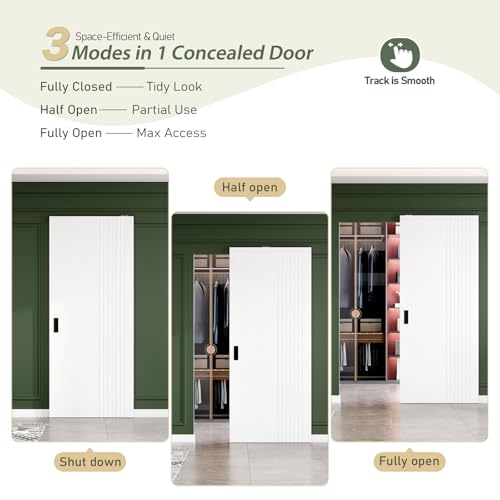 Image of Fredbeck 36 Concealed Sliding Barn Doors Hidden with Soft Close Hardware