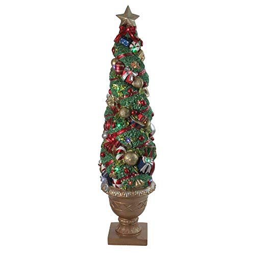 Northlight 5' Prelit Fiber Optic LED Topiary Outdoor Artificial Christmas Tree