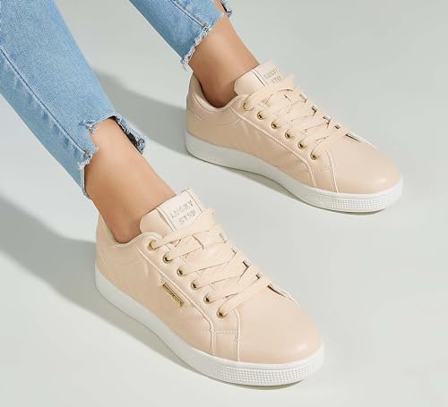 Image of LUCKY STEP Glitter Shoes Sparkly Bling Shiny Bedazzled Lace up Fashion Sneakers for Women