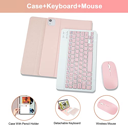 Image of SOPPY Keyboard Case with Mouse for iPad Air 11-inch (M3 2025 / M2 2024) & Air 5th /4th Gen & iPad Pro 11 inch (1st /2nd /3rd /4th Gen), Detachable Bluetooth Keyboard Cover, Rechargeable, Pink