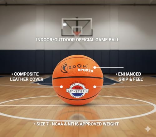 Image of TOY-STATION - i Zoom - Official Basketball | Professional Match Ball for Indoor & Outdoor Games & Training for Kids & Adults (Official Size NO 7)