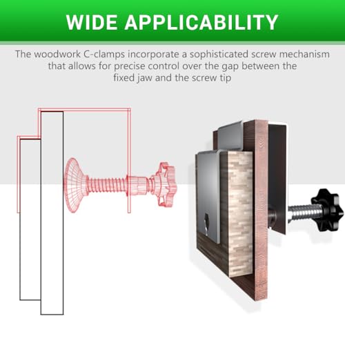 Image of Serplex C Clamp 2Pcs Steel Drawer Fitting Jig Stable Fixing