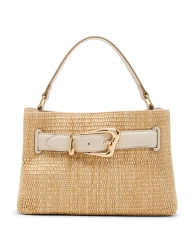 Anne Klein Straw Top Handle Satchel with Convertible Strap