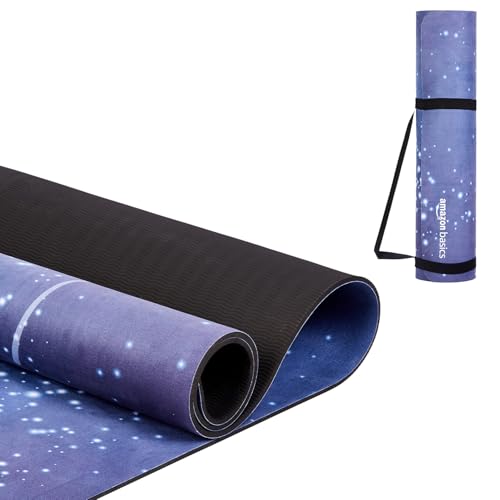 Image of Amazon Basics TPE & Suede Yoga Mat | 6 mm Thick | Dual-Surface Non-Slip Grip | Soft Suede Top with Durable TPE Base | Lightweight & Cushioned | Floor Protection | Ideal for Yoga, Pilates, Meditation & Fitness | 183 x 61 cm | Multicolor