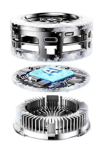 Image of Cubonic SL70 12W Magnetic Cell Phone Cooler, RGB Phone Cooling Fan Portable, LED Display Lightweight, 3 Gear Speed(Ai, P1, P2), Phone Radiator with Larger Cooling Area for Phone /Tablet /IPad (Black)