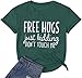 Calvin&Sally Letter Print T Shirts Hawaiian Travel Holiday Family Sunshine Beach Vacation Tee Tops for Women Hiking Summer Cute Tees (Dark Green XL), X-Large