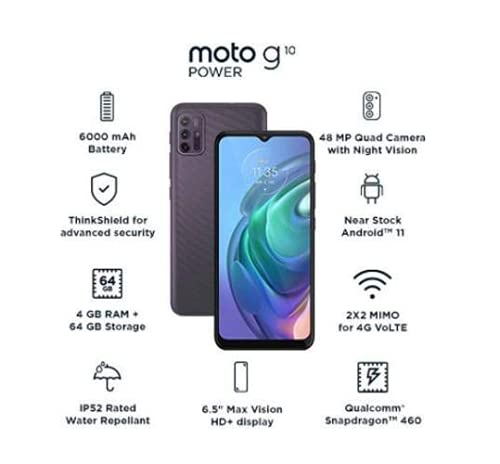 Smartphone Motorola G10 Power 64GB 4GB RAM Aurora Grey (Cinza)