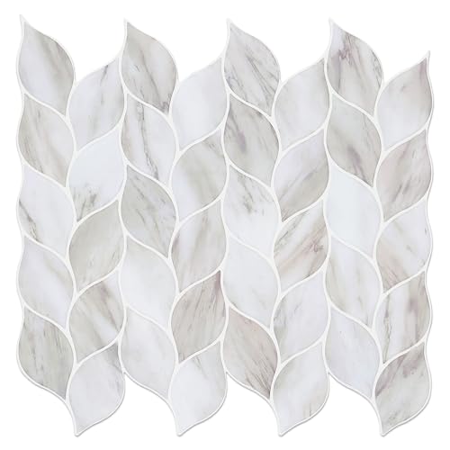 Tilingview 10 Pcs Leaf Design Peel and Stick for Kitchen Backsplash, Premium Self-Adhesive Tiles Wall Stickers