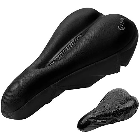 Hivool Bike Seat Cushion Comfortable Gel Bike Seat Cover, Extra Soft Padded Bike Saddle Cover Waterproof For Mountain Bikes & Road Bikes & Motorbike Seats/Spinning & Stationary Bicycles(Black) Cover