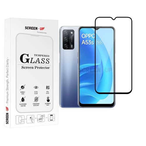 Image of ScreenUp Tempered Glass For Oppo A53s 5G - Ultra Clear, 9H Scratch Resistant, Full Coverage, Easy Install Screen Protector