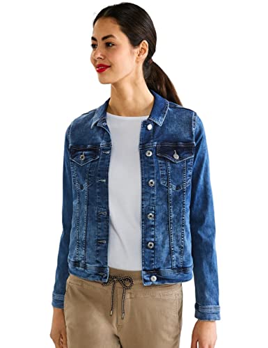 STREET ONE Damen A211840 Jeansjacke, mid Indigo Random wash, 36