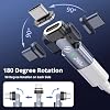 USB C Magnetic Adapter (2Pack), 240W Right Angle USBC Male to USB C Female Adapters, 180 Degree Type C Adapter for Phone 16/15, Pad Series, Tablet, Laptop, 480Mbps, PD Fast Charging, Silver Grey