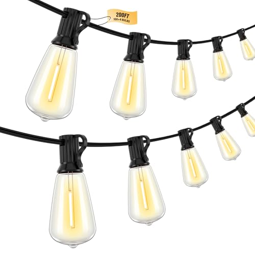 Doukedge 200FT LED Outdoor String Lights, 2700K LED Patio Lights