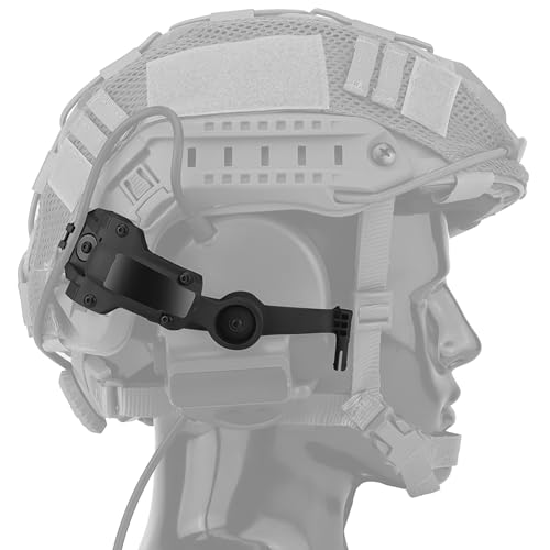 AQzxdc Soporte táctico de riel para auriculares compatible con adaptador de auriculares en adaptador de riel de arco rápido, accesorio de casco de Airsoft para Comtac, Ⅱ, , , (negro)