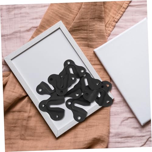 Image of POPETPOP 10Pcs Metal Interlock Hanging Buckles for Picture Frames Flush Mount Brackets for Wall Mounting Mirrors and Decor Easy Install Hardware for Home and Office Use