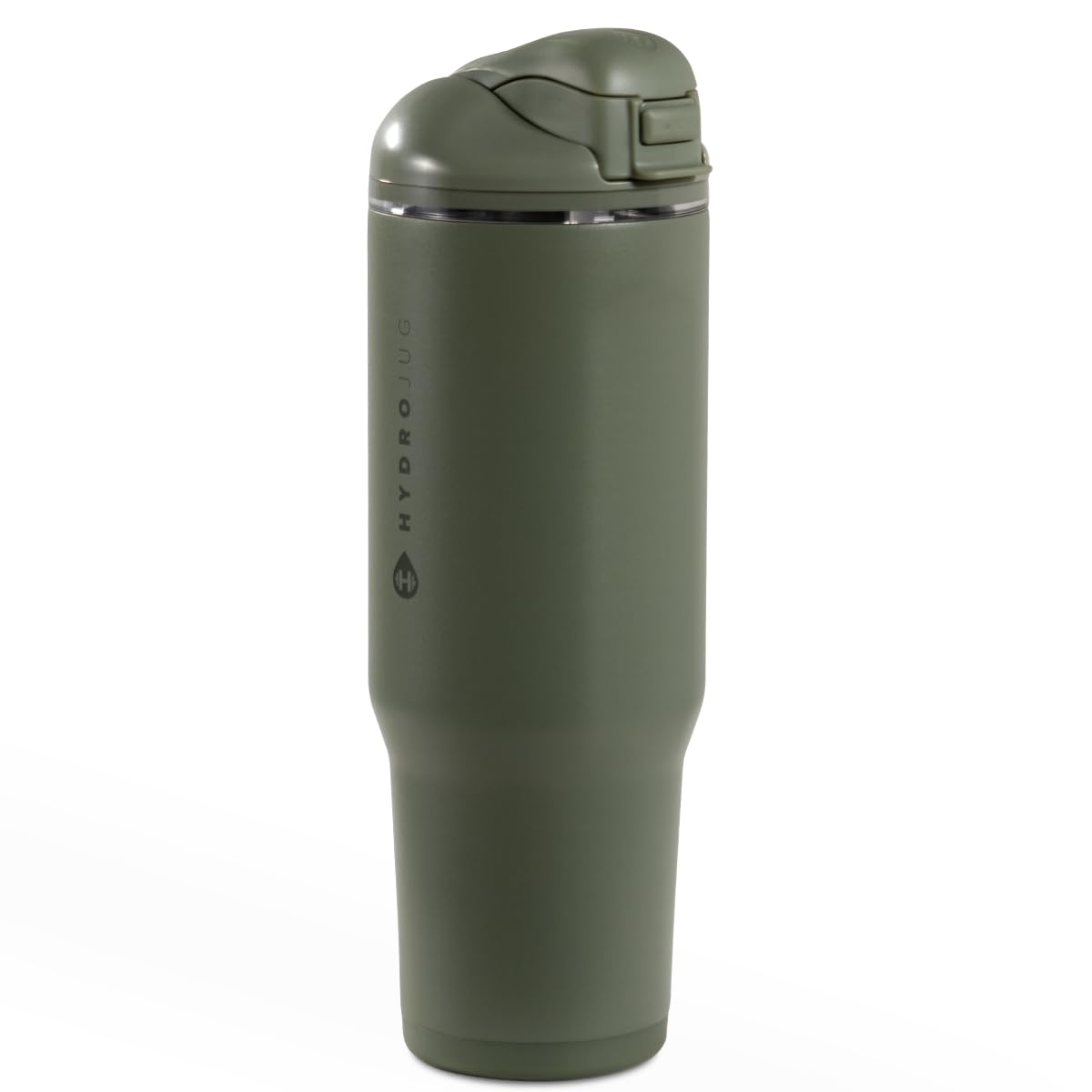 HydroJug Ease2o Water Bottle with Straw & Chug Lid, Stainless Steel, Vented Cap to Help Reduce Pressure, Water-Level Window, Cup Holder Friendly, Non-Slip Base – 40oz, Courtyard