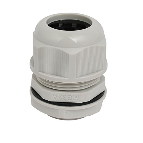 Aexit M32x1.5mm 5.6mm-7mm Transmission Range Nylon 6 Holes Adjustable Cables Gland Gray