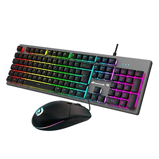 Kit Teclado + Mouse Gamer 6400 DPI Ranger RGB Rainbow Grafite Fortrek