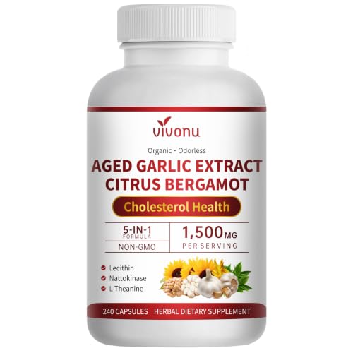 Image of VivoNu Odorless Aged Garlic Extract,1500mg per Serving, 240 Capsules