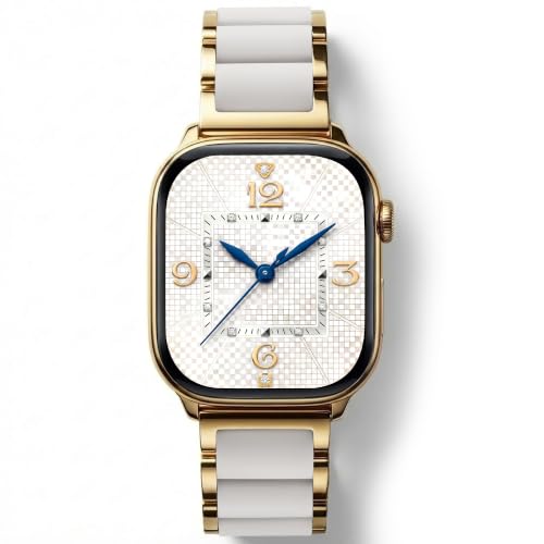 Image of V.R.HOPE Luxury Gold Apple Watch Band for Women, Metal & Silicone