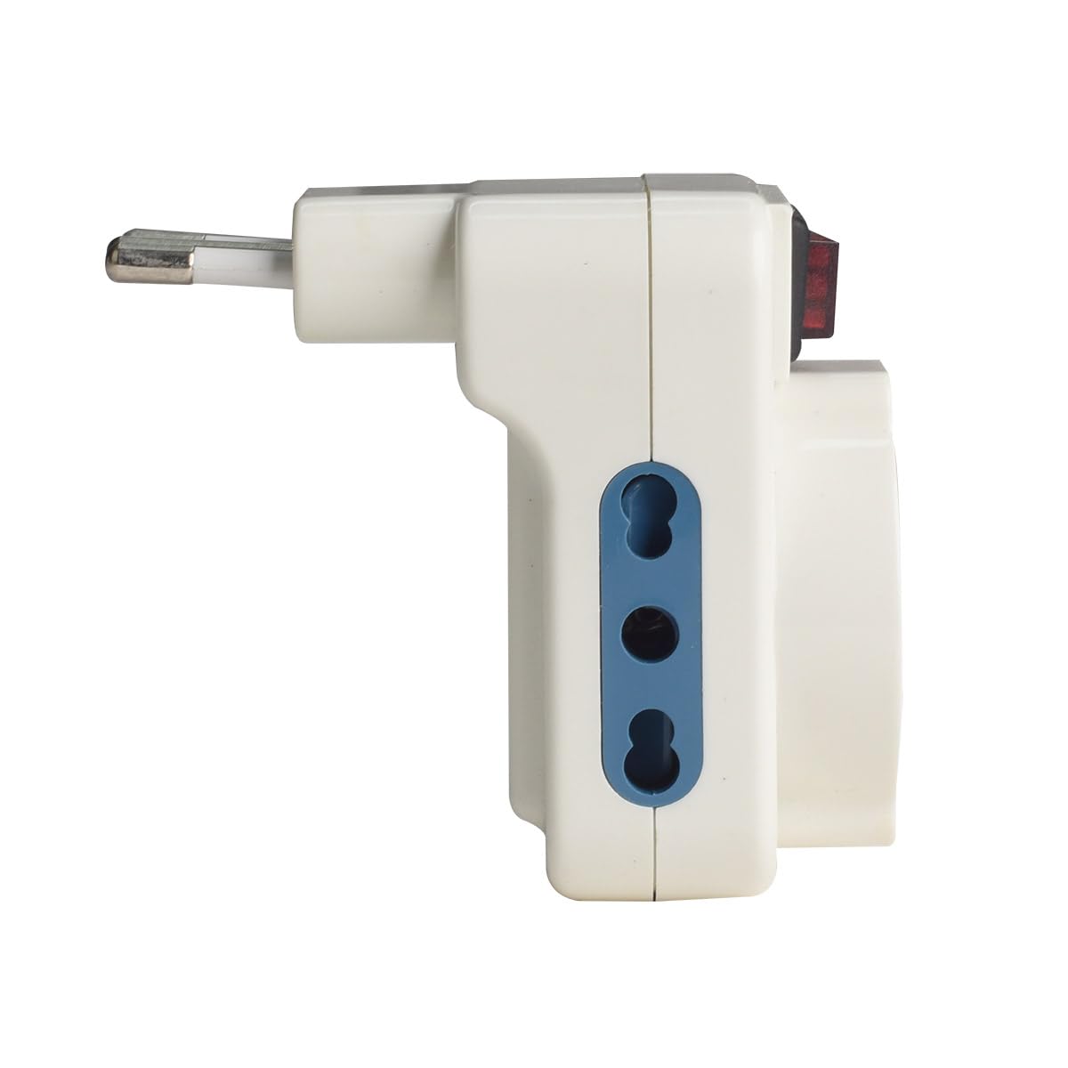 Adattatore Triplo con Interruttore 2 Prese Bipasso 10A/16A + 1 Universale, Spina Elettrica Angolare 10A 2P+T (10 Pezzi)