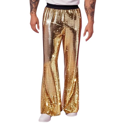 Pantalones acampanados con lentejuelas para festivales de música y ropa de calle