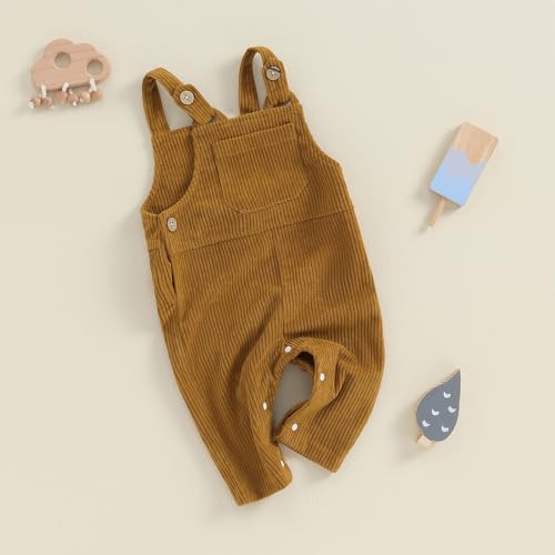 Emmababy Western Corduroy Overalls Baby Boy Girl Duck Jumpsuit Infant Winter Romper Suspender Pants Overalls with Pockets2