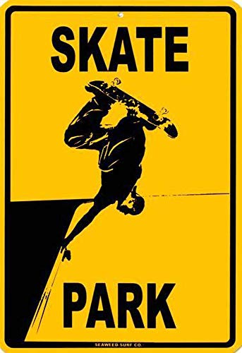 WallAdorn Skate Park Affiche de Fer Peinture Signe d'étain décor Mural Vintage pour café Bar pub Cover