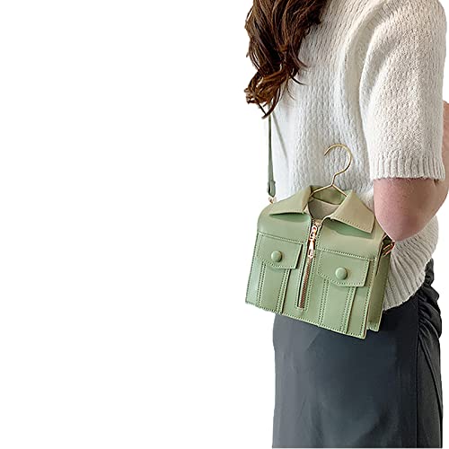 Bolso Satchel Formado Camisa Mujer PU Verde miniatura 6