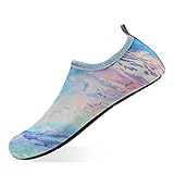 Strandschuhe Badeschuhe Schwimmen Aqua Barfuß Wassersport Yoga Schuhe Leicht rutschfeste für Damen Herren Ölgemälde, 40 41EU