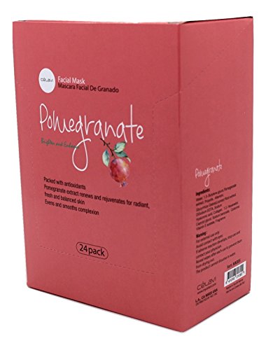 Celavi Essence Facial Mask Paper Sheet Korea Skin Care Moisturizing 24 Pack (Pomegranate)