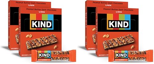Image of KIND Nut Bars, Peanut Butter Dark Chocolate, Healthy Snacks, Gluten Free, 8g Protein, 24 Count (Pack of 2)