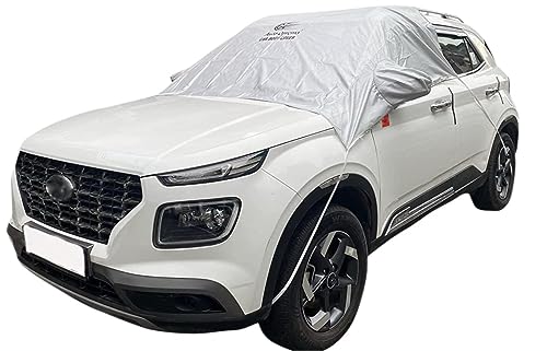 Image of Auto Oprema Trend Water and Heat Resistant Semi Mirror Car Body Cover (Solid Silver Matty with Mirror) Compatible with I-VTEC