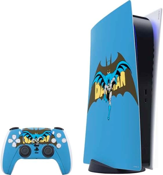 Skinit Decal Gaming Skin Compatible with PS5 Bundle - Officially Licensed DC Comics Batman Characters Action Poses Print Design