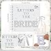 Fuyoooo 8 x 8 Inch Letters to The Bride Scrapbook Wedding Memory Book Bridal DIY Blank Paper Scrapbook Photo Album Guest Book Sign with Pearl Stickers, Metallic Letters, Bows(Warm White)