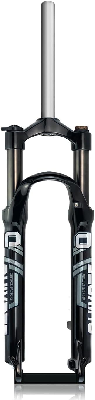 CuNtoHHH Mountain Bike Spring Suspension Fork 26/27.5/29'' Disc Brake Front Fork Travel 100mm 1-1/8" Straight Steerer Threadless 9mm QR Bike Fork Manual Lockout(27.5'')