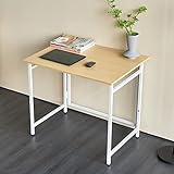 TTWO 折りたたみ デスク パソコン テーブルW80cm×D60cm×H71cm オフィスワーク PC 収納 在宅勤務 シンプル 勉強机 つくえ (ナチュラル)