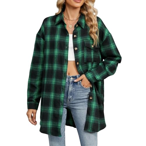 Chemise flanelle manches longues femme chemise boutonnée chaude