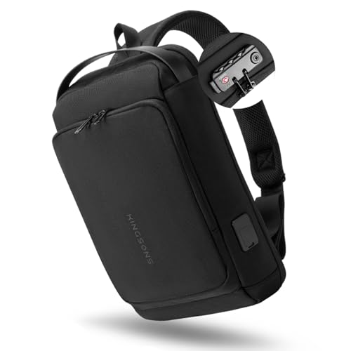 Kingsons Anti-theft Sling Backpack with Lock& Charger for Men