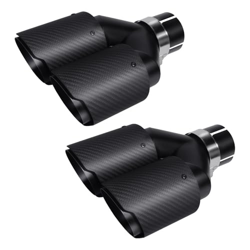 Krtopo 63mm Doppelschalldämpfer Spitze Carbon Auto Auspuffrohr Heckspitze