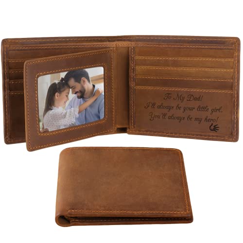 awofer Engraved Personalized Pocket Bifold Wallet For Dad From Da...