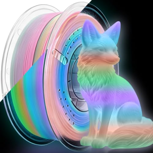 Frucindra Glow in The Dark Rainbow PLA+ 3D Printer Filament- 1kg Spool-3