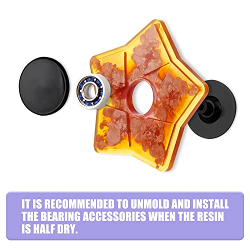Image of NiArt Fidget Spinner Silicone Resin Mold Kit, 5 Molds, 10 Bearings Set | 5 Unique Designs For Epoxy UV Resin Casting, DIY Stress Relief Toys, Crafts & Gifts For Kids And Adults, Make 10 Spinners