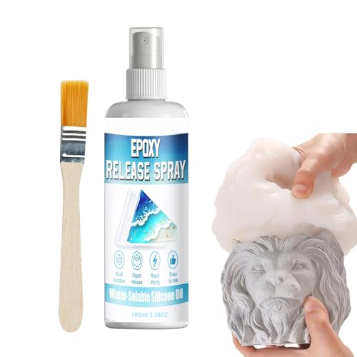 Spray de liberación de silicona – Lubricante de molde de secado rápido de 100 ml, agente de revestimiento epoxi antiadherente, fabricación de jabón de velas, yeso, hormigón, fundición en casa, taller