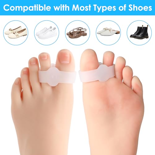 Image of 4 Pack Gel Toe Separators, Toe Spacer Toe Separators for Overlapping Toes Hammer Toe Straightener Hammer Toe Corrector for Women Men Bunion Corrector with 2 Loops for Feet,