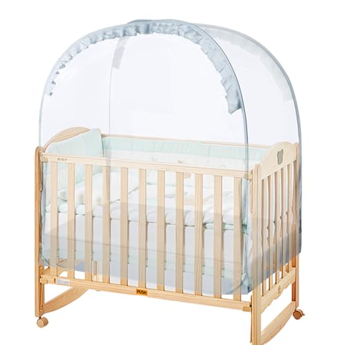 Tienda de campaña para cuna, cubierta de malla transpirable, barrera de seguridad de 27.56 x 51.18 x 55.12 pulgadas, evita que el bebé salga, tienda de campaña portátil para guardería, dormitorio