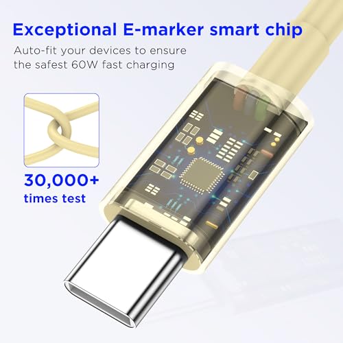 Image of iPhone 17 16 15 Charger Fast Charging,2Pack 20W Apple iPad USB C Wall Chrager Block with 6FT USB C to C Cable for iPhone 17 /Pro /Pro Max /17 Air / 16 /16 Pro /16 Pro Max /15 /Plus /Pro /Pro Max (Yellow)