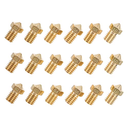 FUNOMOCYA 30pcs Practical Brass Nozzle Heads for Printer Thread Nozzles for Printer Parts